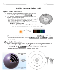 10-1  Line Spectrum &amp; the Bohr Model  1)