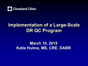 Implementation of a Large-Scale DR QC Program  March 10, 2015