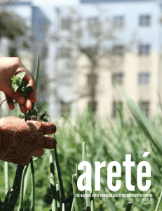 areté THE MAGAZINE OF THE HONORS COLLEGE AT THE UNIVERSITY OF... ISSUE 29 1