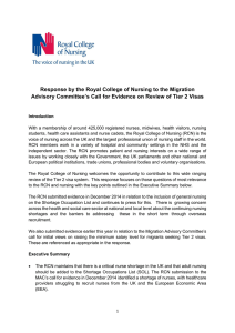 Response by the Royal College of Nursing to the Migration