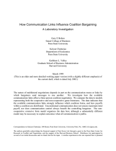How Communication Links Influence Coalition Bargaining A Laboratory Investigation