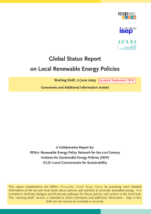 Global Status Report on Local Renewable Energy Policies