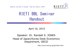 RIETI BBL Seminar Handout Speaker: Dr. Randall S. JONES