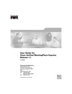 User Guide for Cisco Unified MeetingPlace Express Release 1.1