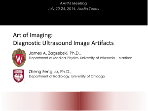 Art of Imaging: Diagnostic Ultrasound Image Artifacts James A. Zagzebski, Ph.D.,