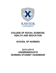COLLEGE OF SOCIAL SCIENCES, HEALTH AND EDUCATION SCHOOL OF NURSING 2014-2015