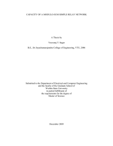 CAPACITY OF A MODULO-SUM SIMPLE RELAY NETWORK  A Thesis by