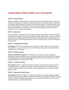 Undergraduate Public Health Courses Description