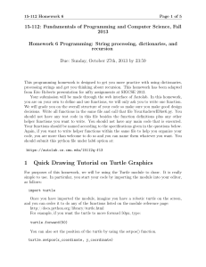 15-112: Fundamentals of Programming and Computer Science, Fall 2013