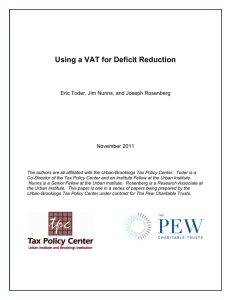 Using a VAT for Deficit Reduction  November 2011