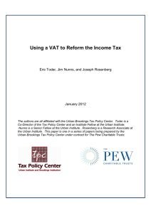 Using a VAT to Reform the Income Tax  January 2012