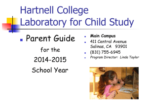 Hartnell College Laboratory for Child Study Parent Guide