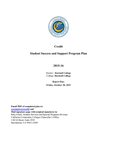 Credit Student Success and Support Program Plan 2015-16
