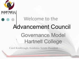 Advancement Council  Governance Model Hartnell College