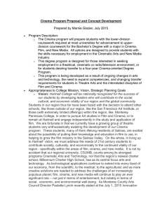 Cinema Program Proposal and Concept Development  Program Description:
