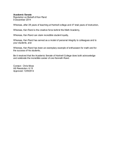 Academic Senate Resolution on Behalf of Ken Rand 9 December 2014