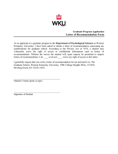 Letter of Recommendation Form