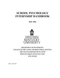 SCHOOL PSYCHOLOGY INTERNSHIP HANDBOOK  PSY 592