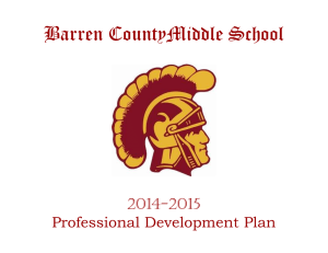 Barren CountyMiddle School 2014-2015 Professional Development Plan