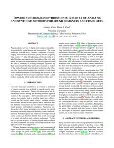 TOWARD SYNTHESIZED ENVIRONMENTS: A SURVEY OF ANALYSIS