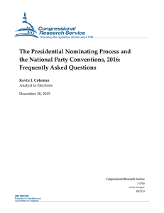 The Presidential Nominating Process and the National Party Conventions, 2016: