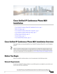 Cisco Unified IP Conference Phone 8831 Installation