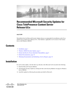 Recommended Microsoft Security Updates for Cisco TelePresence Content Server Release 6.0.x