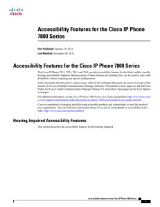 Accessibility Features for the Cisco IP Phone 7800 Series