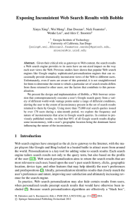 Exposing Inconsistent Web Search Results with Bobble Xinyu Xing , Wei Meng
