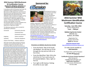 Sponsored by: 2016 Summer Wild Mushroom ID Certification Course