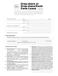 Crop-share or Crop-share/Cash Farm Lease Revised  1998