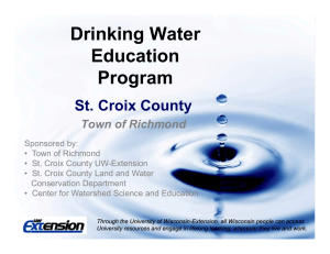 Drinking Water Education Program St. Croix County