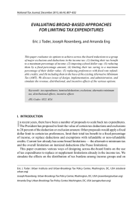 EVALUATING BROAD-BASED APPROACHES FOR LIMITING TAX EXPENDITURES