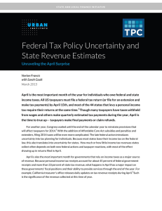 Federal Tax Policy Uncertainty and State Revenue Estimates Unraveling the April Surprise