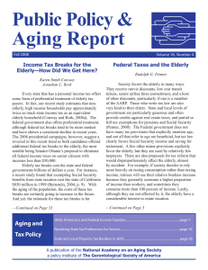 Public Policy &amp; Aging Report Federal Taxes and the Elderly