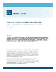 FINANCIAL TRANSACTIONS TAXES: AN OVERVIEW