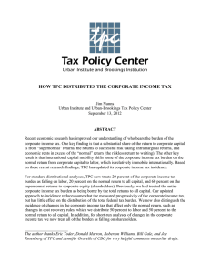 HOW TPC DISTRIBUTES THE CORPORATE INCOME TAX