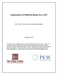 Implications of Different Bases for a VAT  February 2012