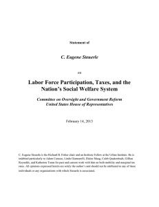 Labor Force Participation, Taxes, and the Nation’s Social Welfare System