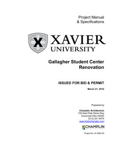 Gallagher Student Center Renovation Project Manual