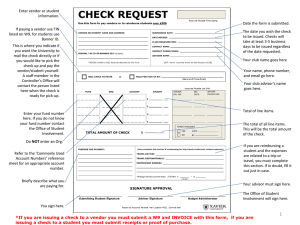 Enter vendor or student information. Date the form is submitted.