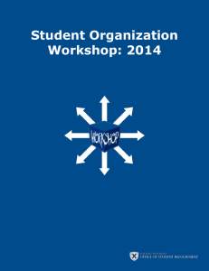 Student Organization Workshop: 2014