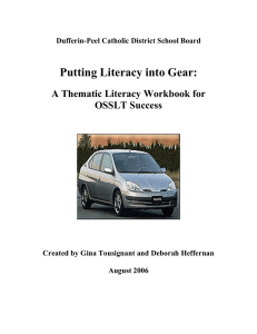Putting Literacy into Gear: A Thematic Literacy Workbook for OSSLT Success