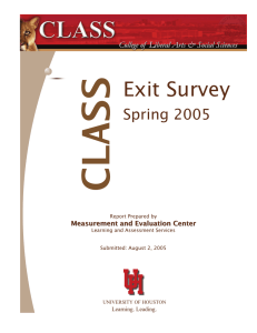 CLASS Exit Survey Spring 2005 Measurement and Evaluation Center