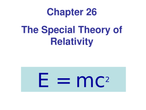 E = mc  Chapter 26