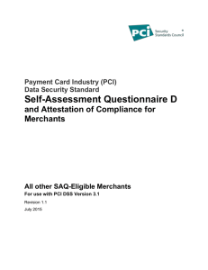 Self-Assessment Questionnaire D and Attestation of Compliance for Merchants