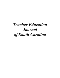 Teacher Education Journal of South Carolina