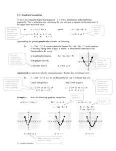 3.3 – Quadratic Inequalities