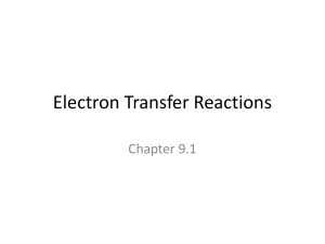 Electron Transfer Reactions Chapter 9.1