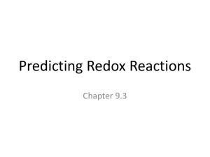 Predicting Redox Reactions Chapter 9.3